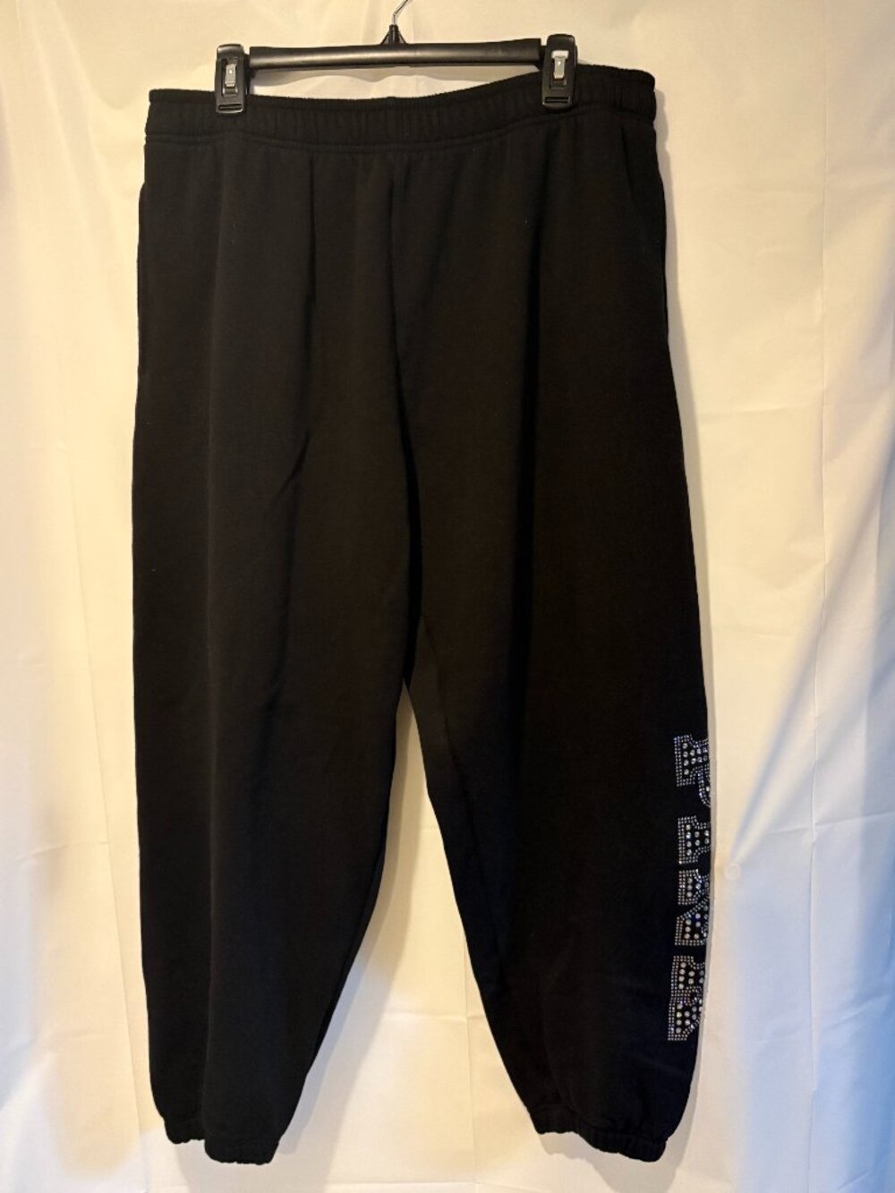 Womens Victoria´s Secret PINK Size XL Rhinestone Baggy Campus  Sweatpants